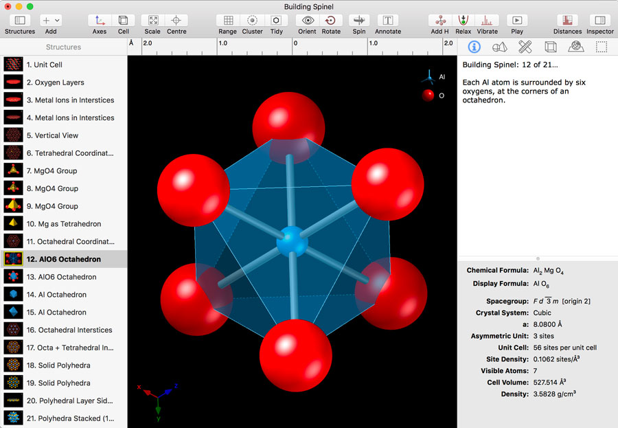 translate a structure upwards crystalmaker